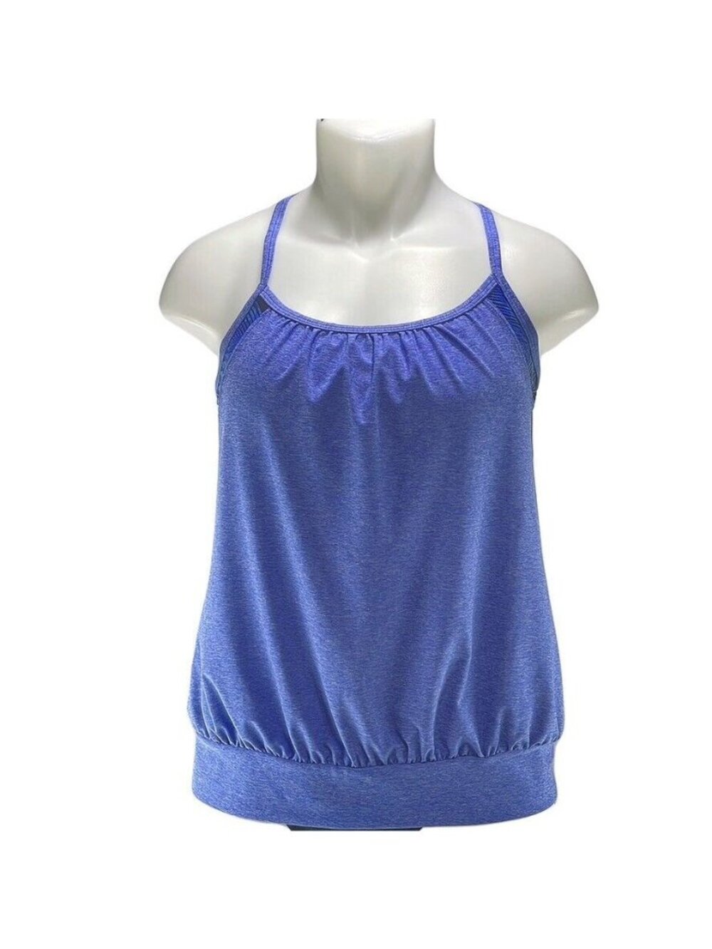 Speedo Womens Racerback Tank Top Swimsuit M Blue